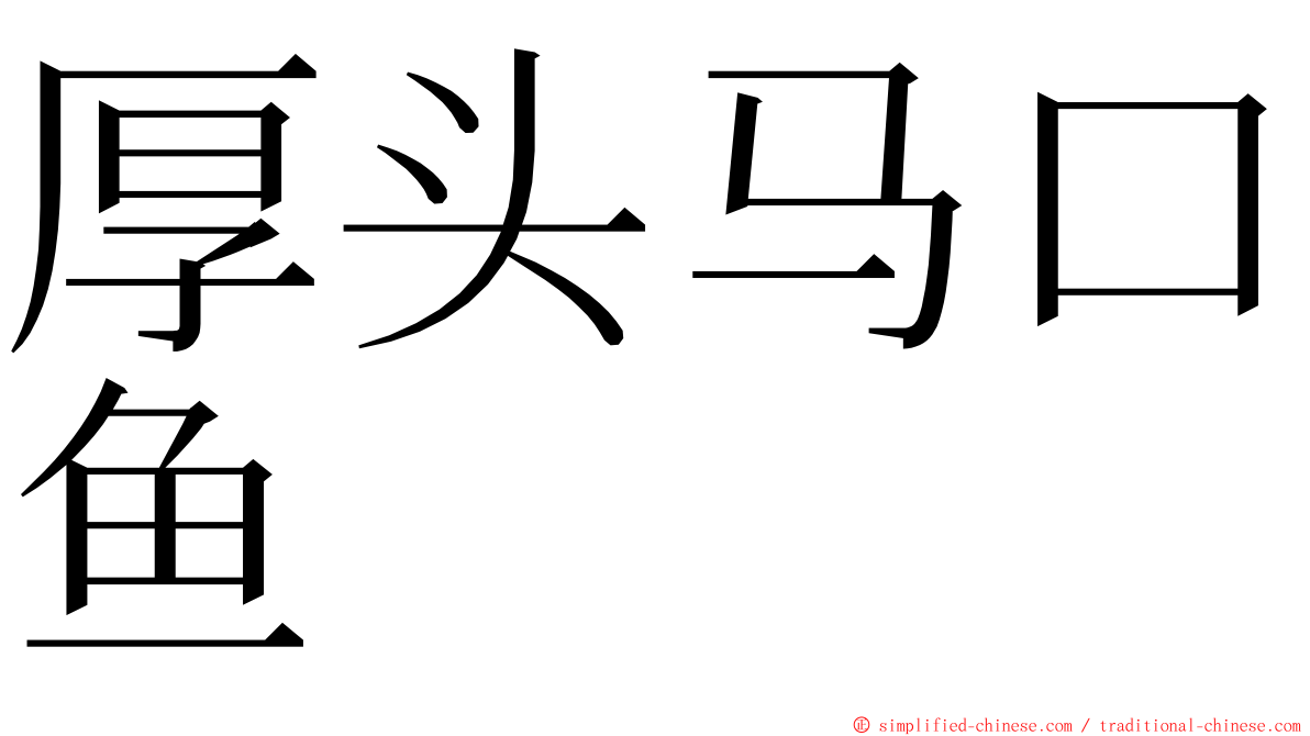 厚头马口鱼 ming font