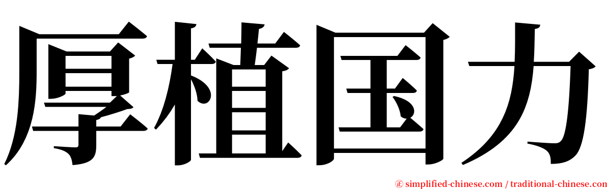 厚植国力 serif font