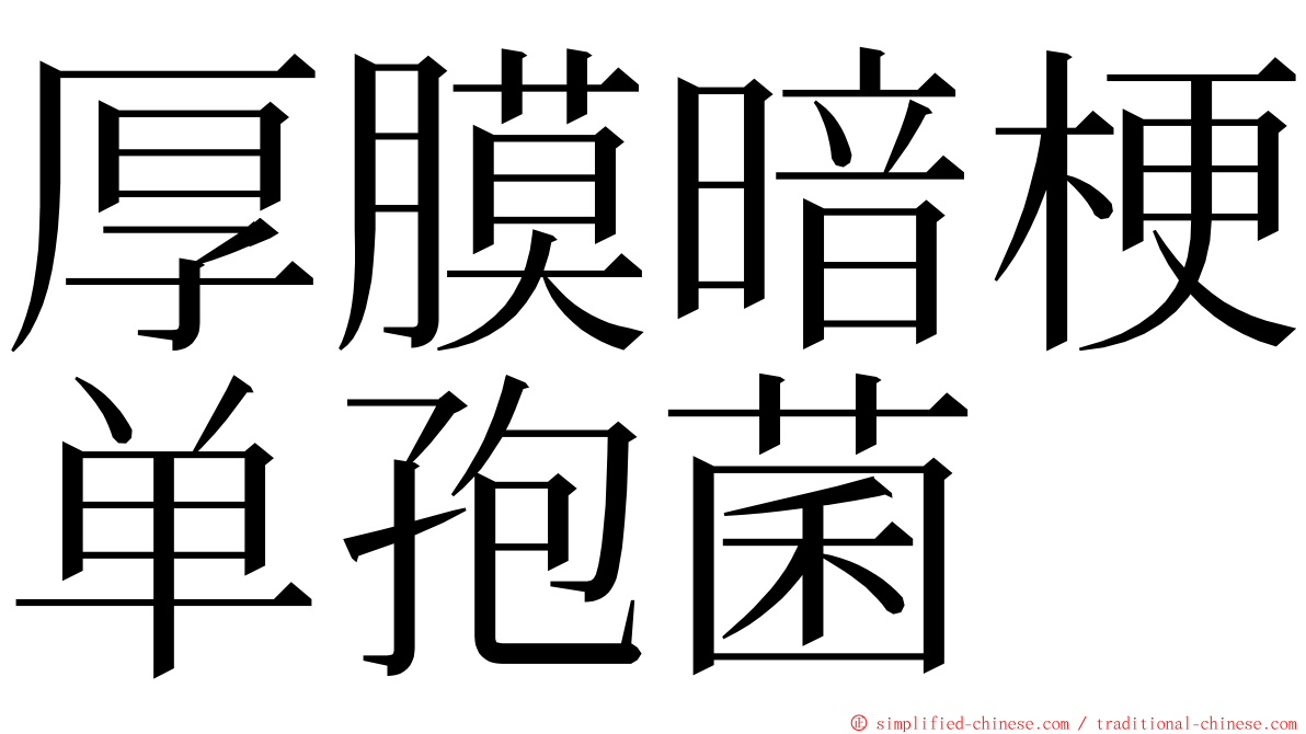 厚膜暗梗单孢菌 ming font