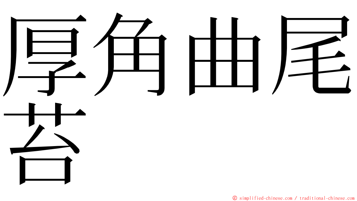 厚角曲尾苔 ming font