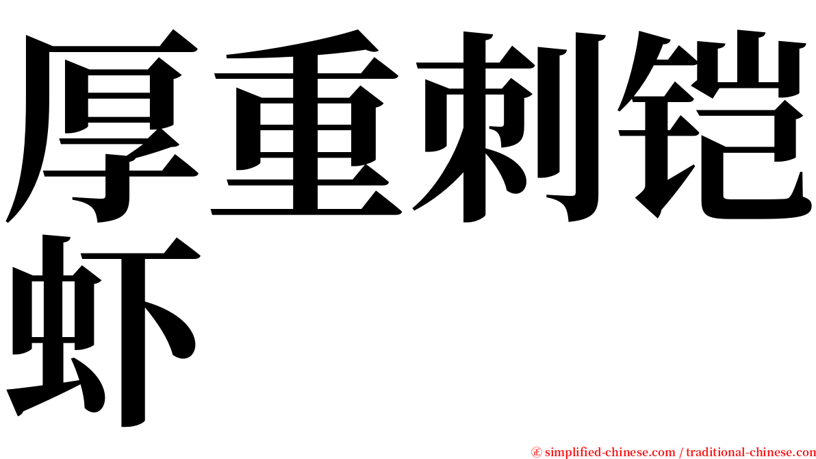 厚重刺铠虾 serif font