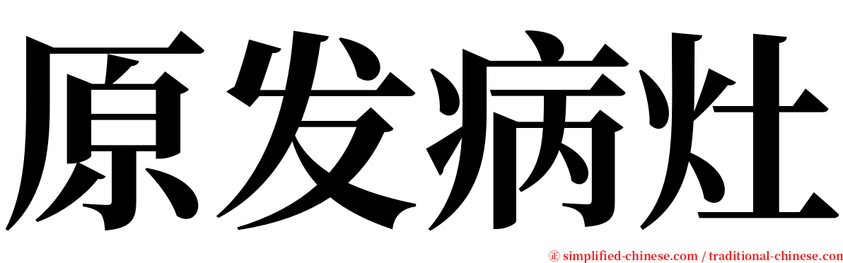 原发病灶 serif font