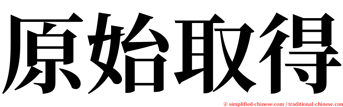 原始取得 serif font