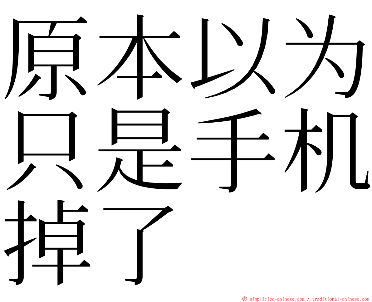 原本以为只是手机掉了 ming font