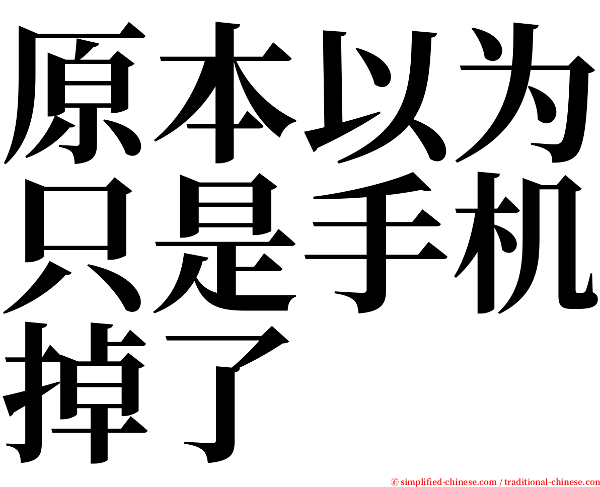 原本以为只是手机掉了 serif font