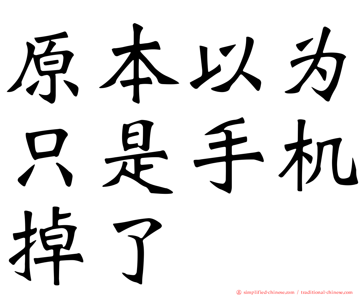 原本以为只是手机掉了