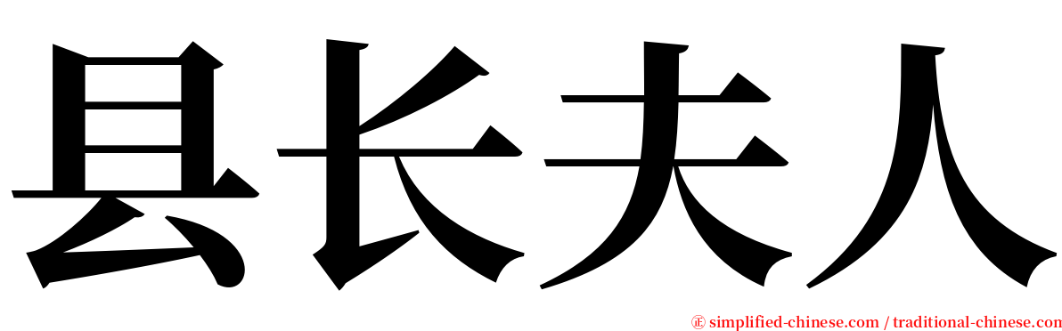 县长夫人 serif font