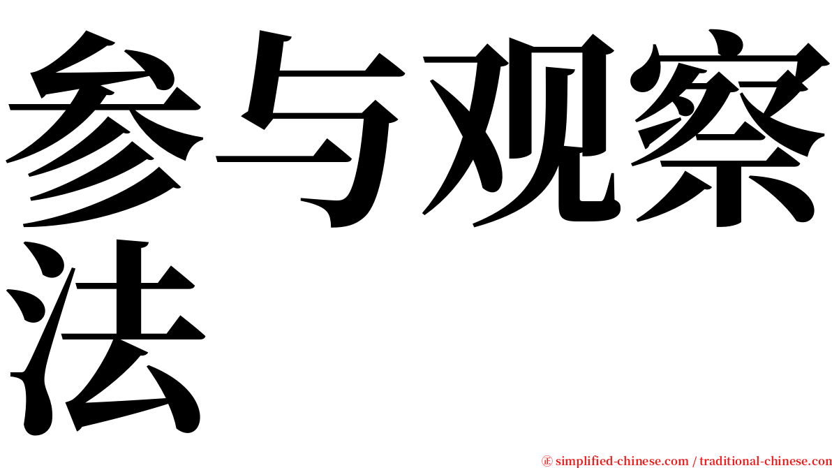 参与观察法 serif font