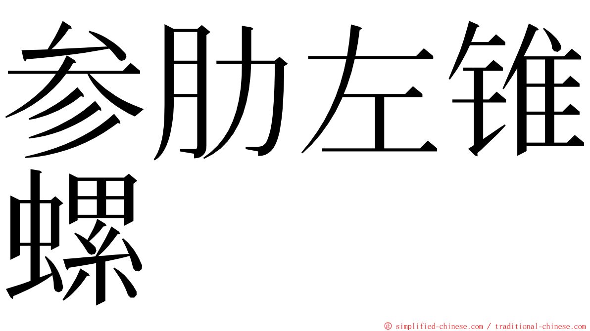 参肋左锥螺 ming font