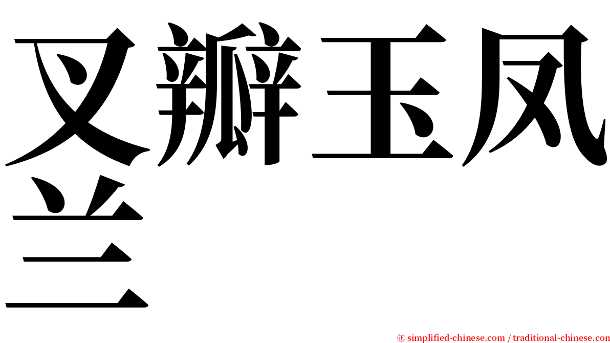 叉瓣玉凤兰 serif font