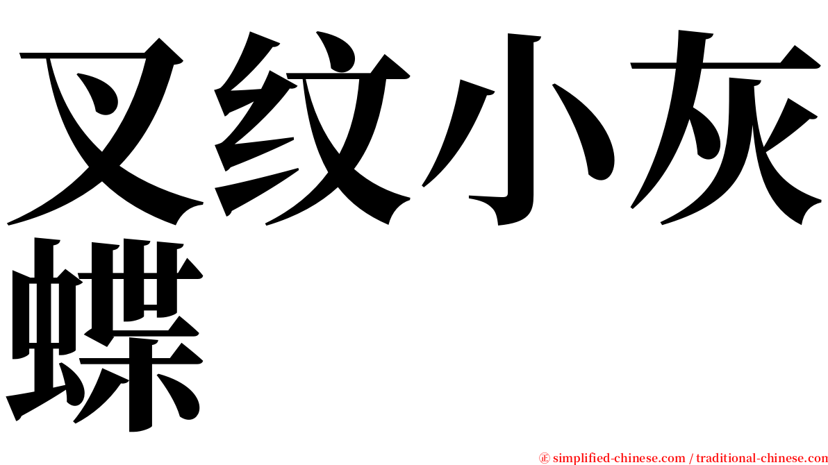 叉纹小灰蝶 serif font