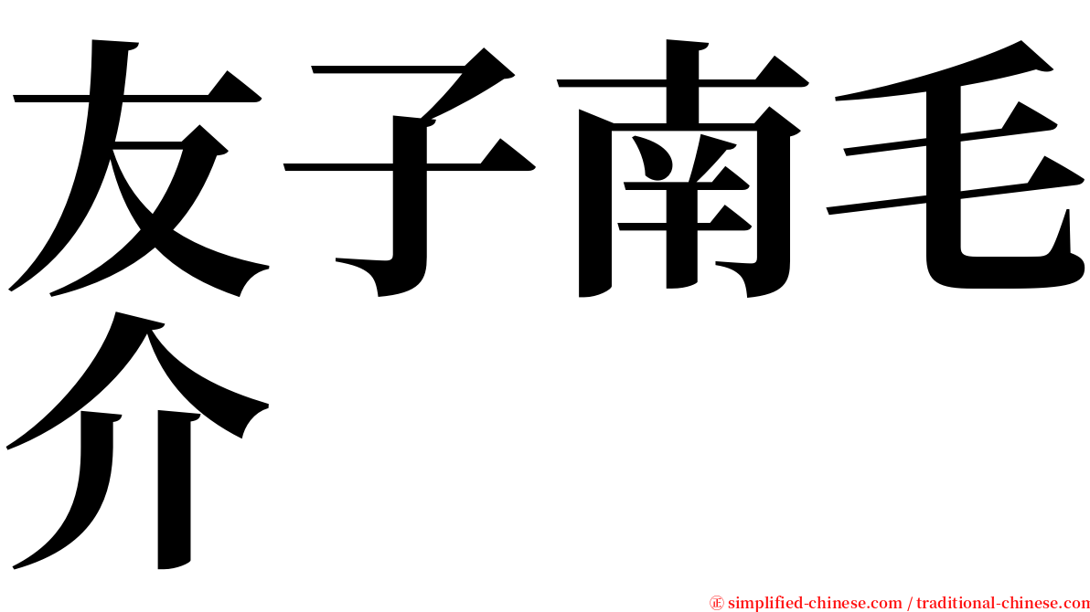 友子南毛介 serif font