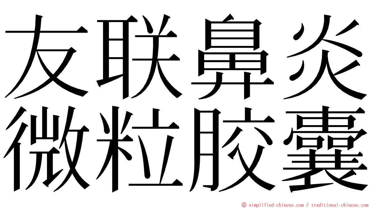 友联鼻炎微粒胶囊 ming font