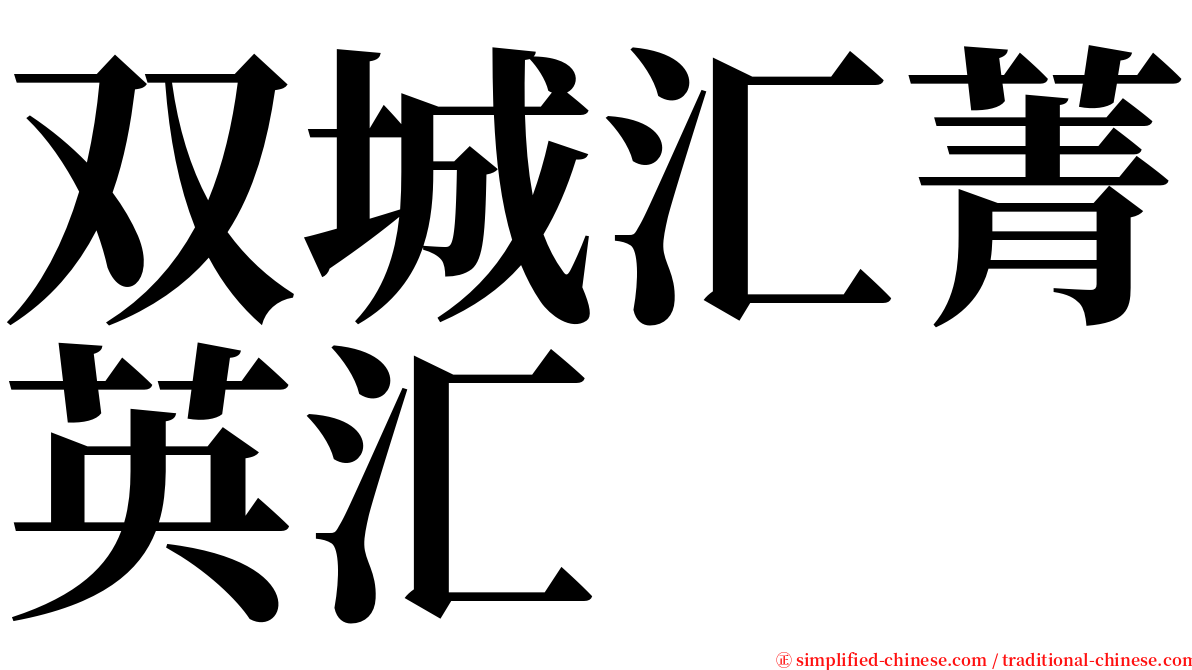 双城汇菁英汇 serif font