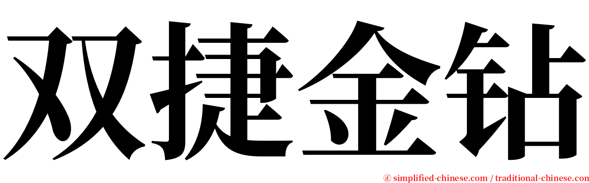 双捷金钻 serif font