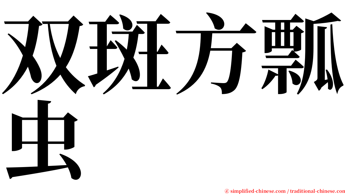 双斑方瓢虫 serif font