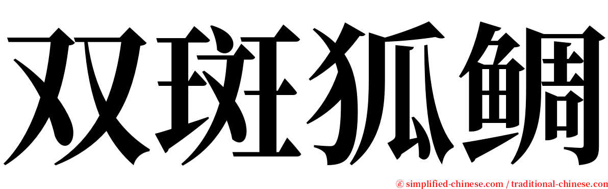 双斑狐鲷 serif font