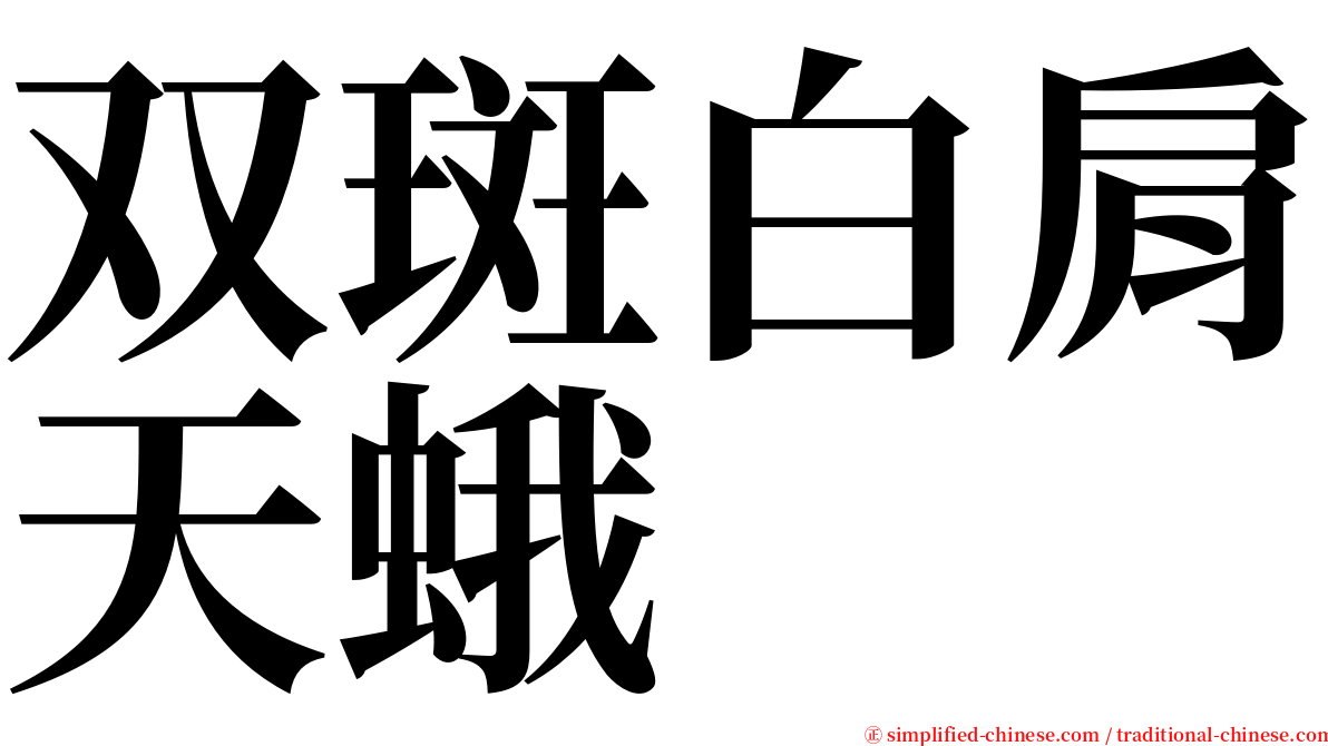 双斑白肩天蛾 serif font