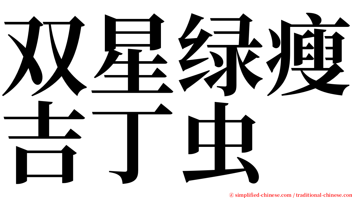 双星绿瘦吉丁虫 serif font