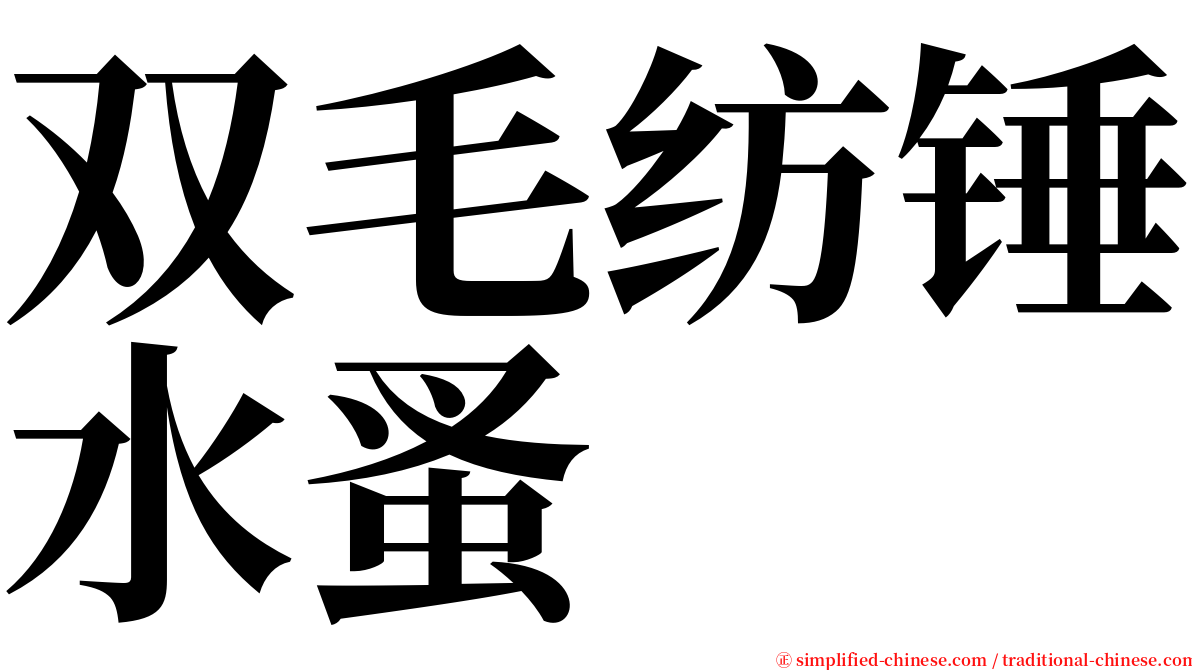 双毛纺锤水蚤 serif font