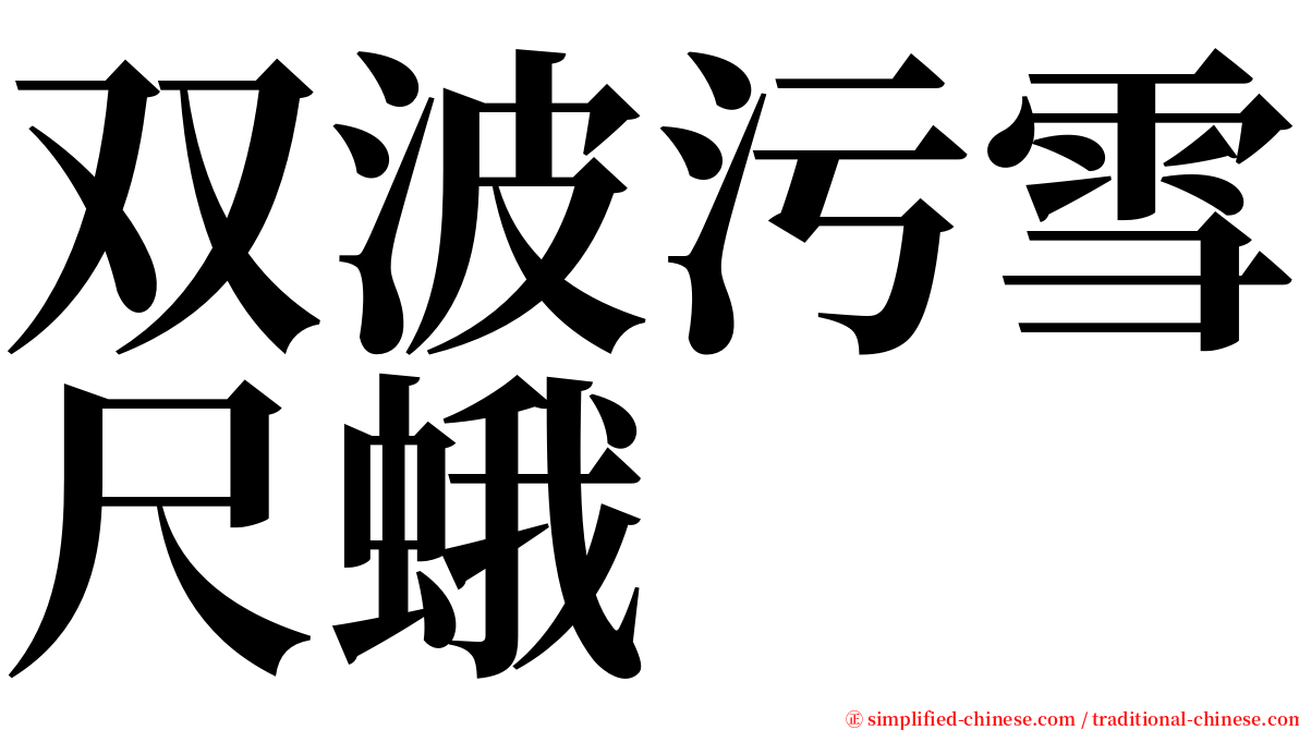 双波污雪尺蛾 serif font