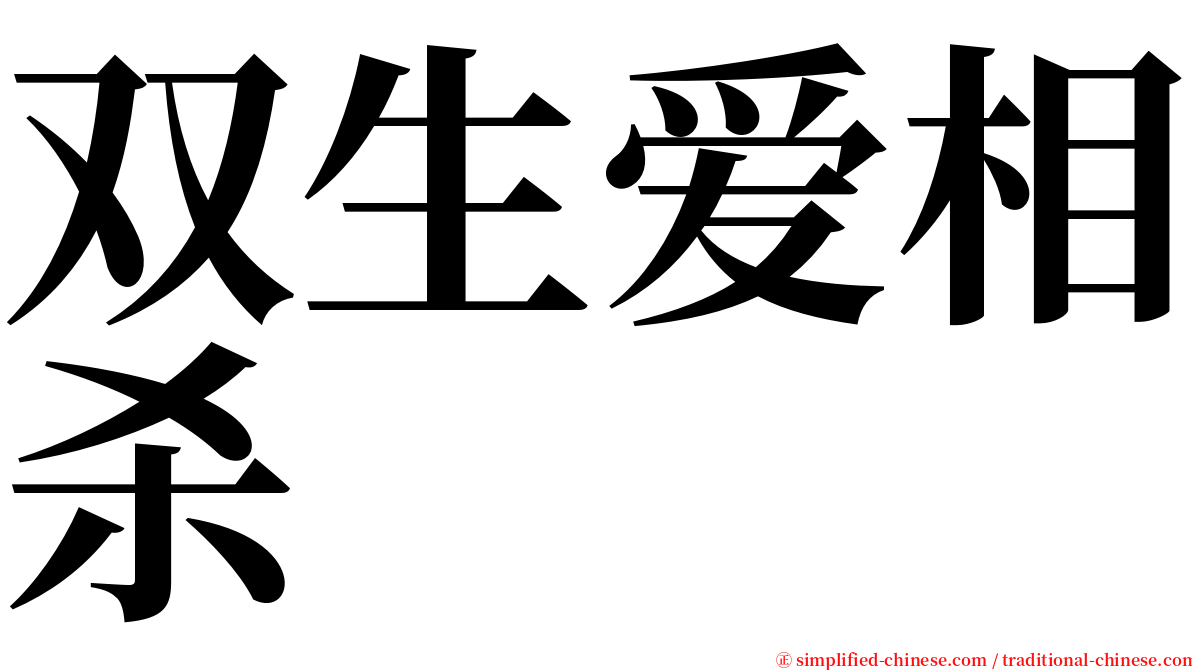 双生爱相杀 serif font