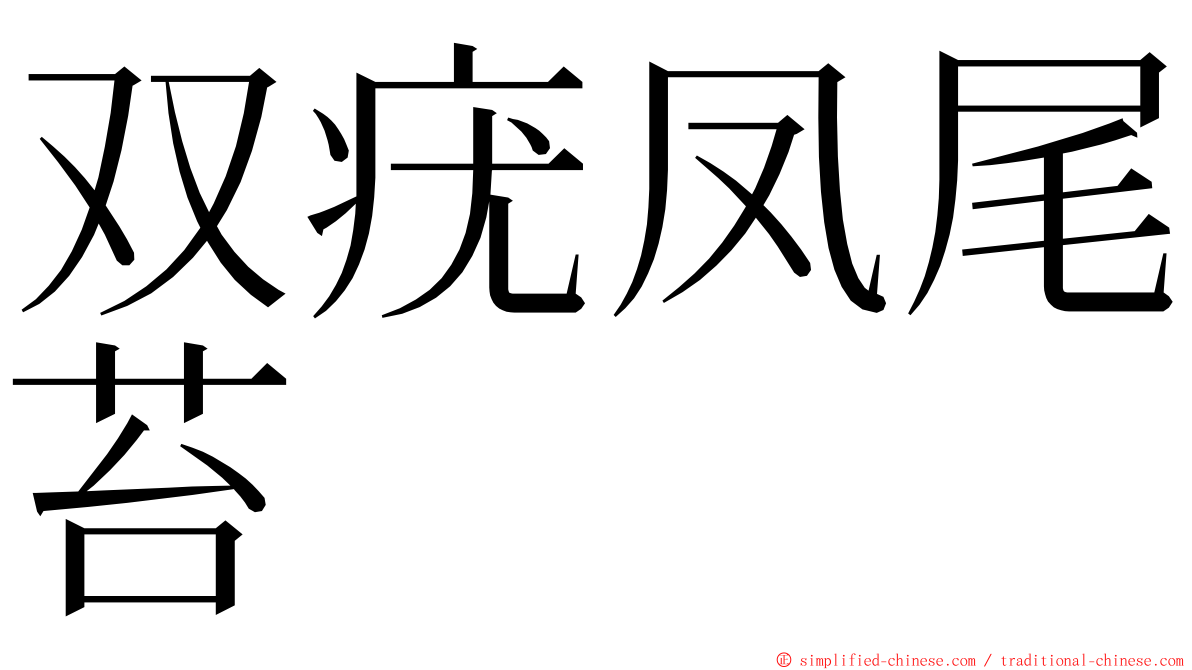 双疣凤尾苔 ming font