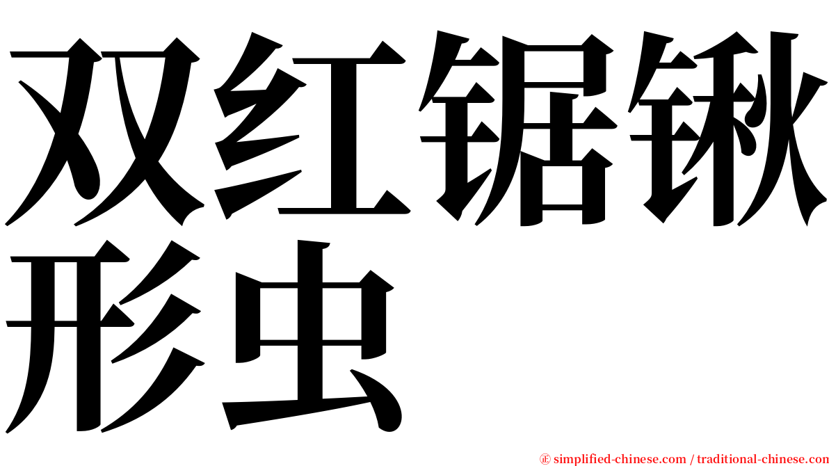 双红锯锹形虫 serif font