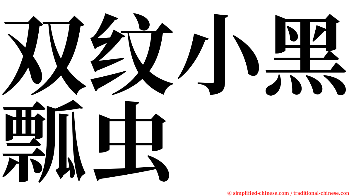 双纹小黑瓢虫 serif font