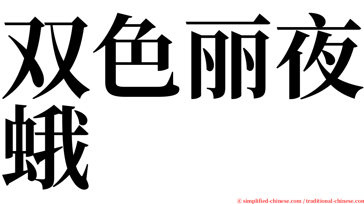 双色丽夜蛾 serif font