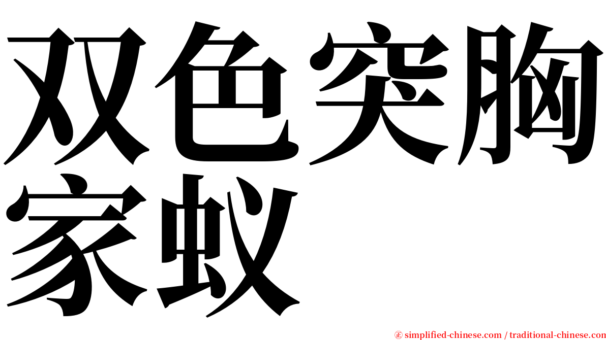 双色突胸家蚁 serif font