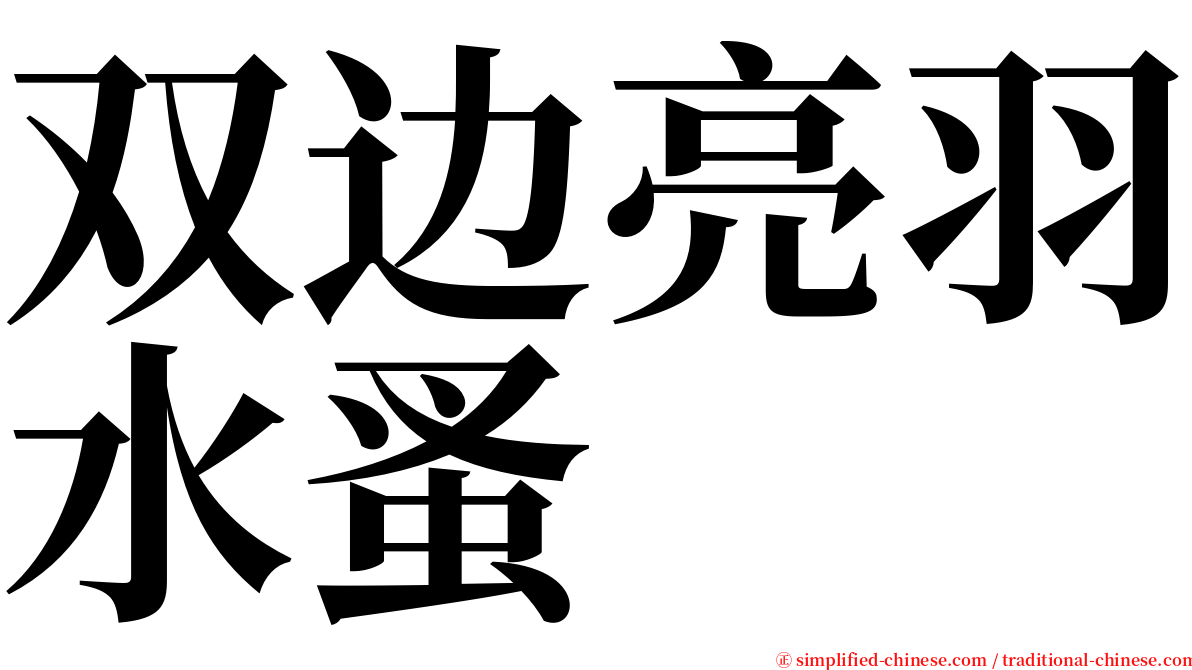 双边亮羽水蚤 serif font