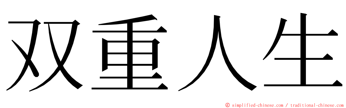 双重人生 ming font