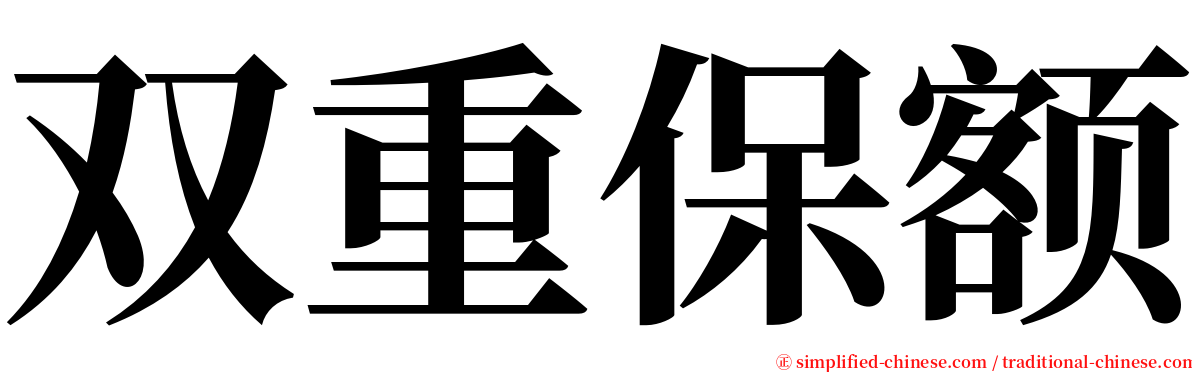 双重保额 serif font