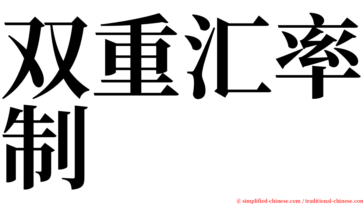 双重汇率制 serif font