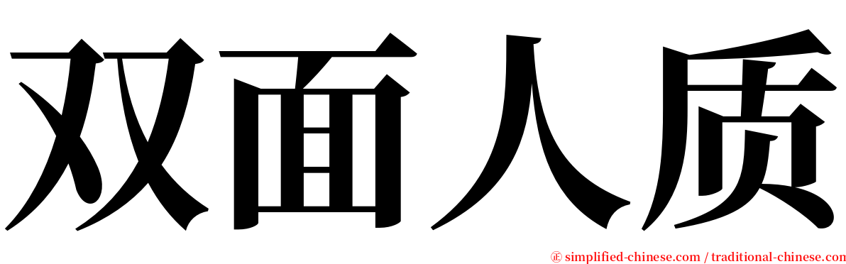 双面人质 serif font