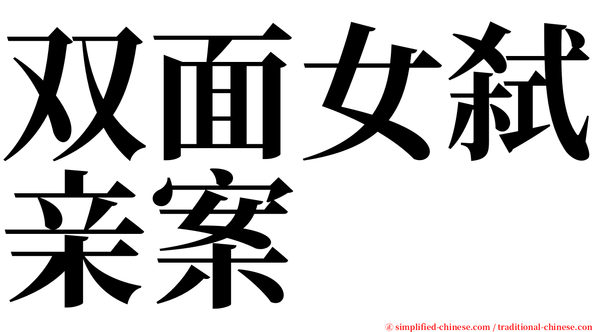 双面女弑亲案 serif font