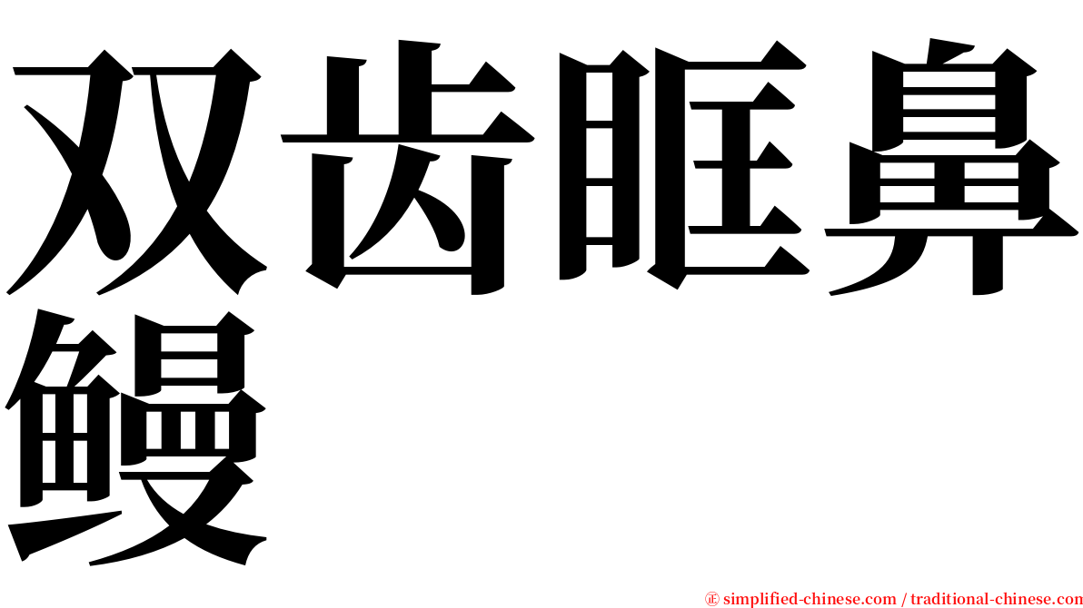 双齿眶鼻鳗 serif font