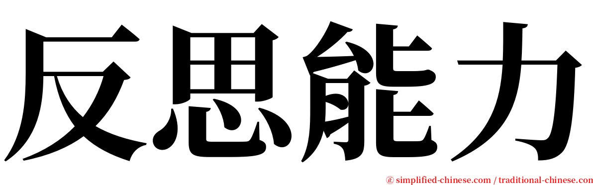 反思能力 serif font