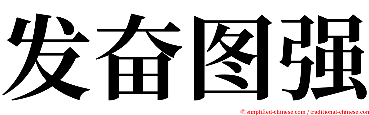 发奋图强 serif font