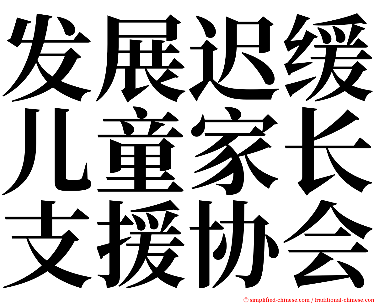 发展迟缓儿童家长支援协会 serif font