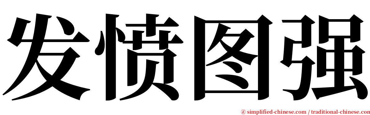 发愤图强 serif font