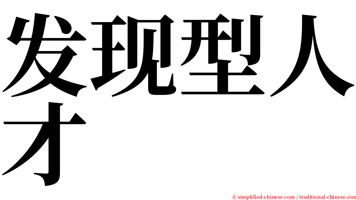 发现型人才 serif font