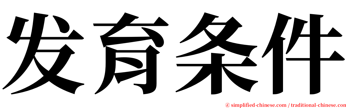 发育条件 serif font