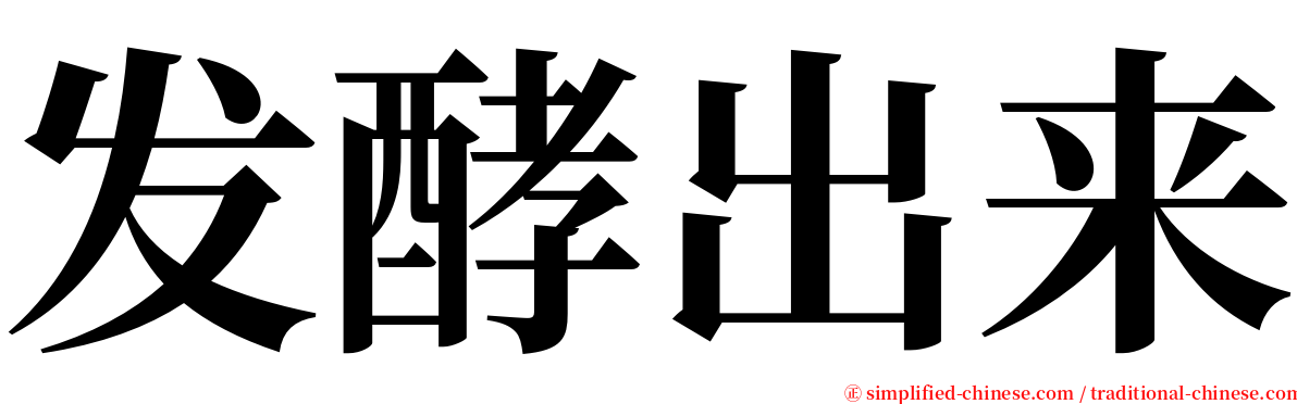 发酵出来 serif font