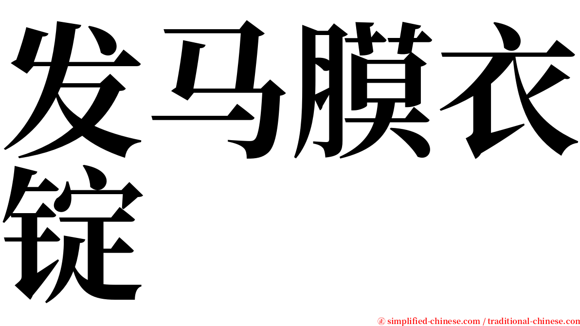 发马膜衣锭 serif font