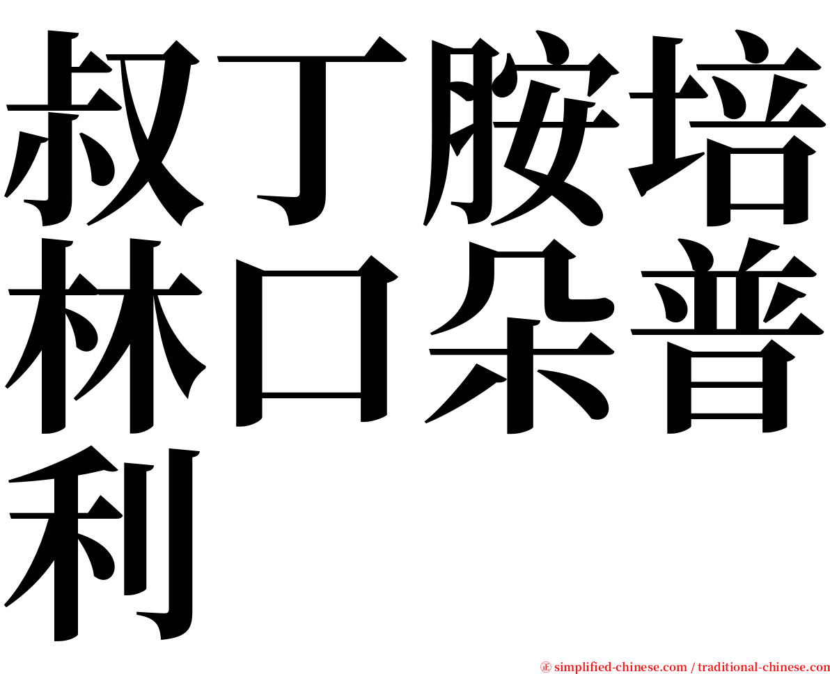 叔丁胺培林口朵普利 serif font