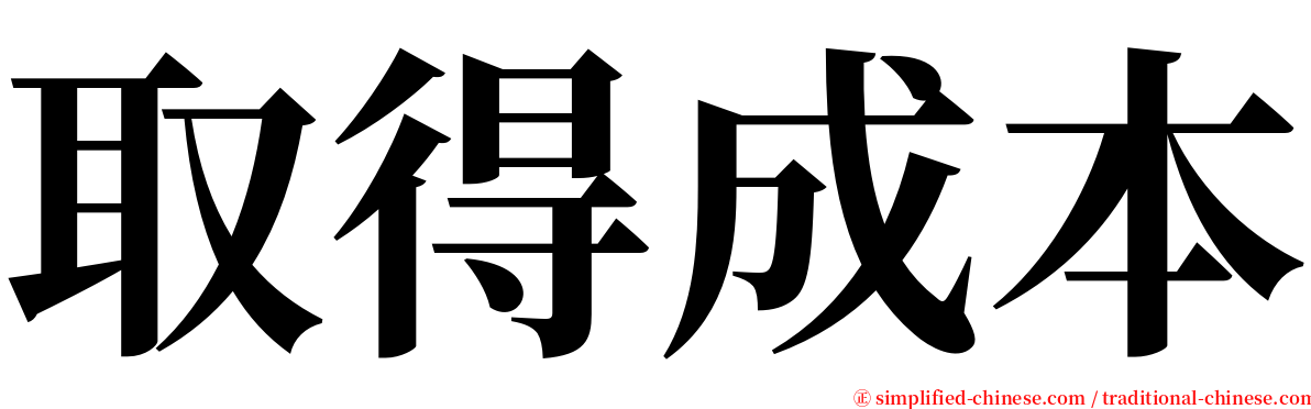 取得成本 serif font