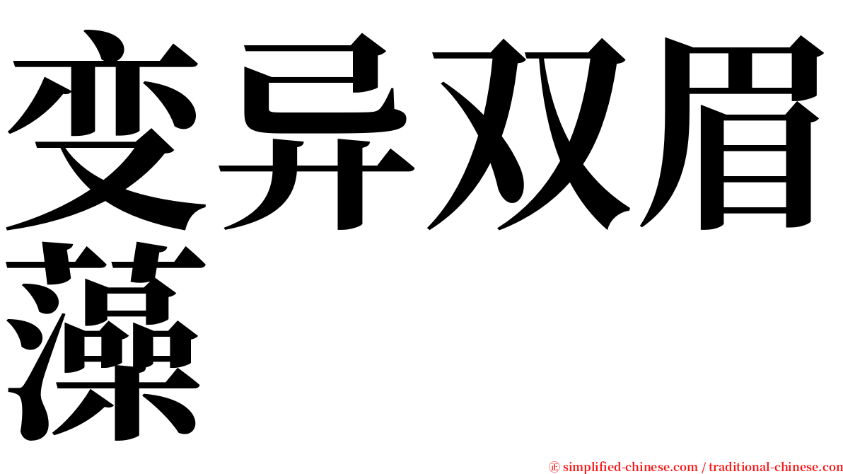 变异双眉藻 serif font