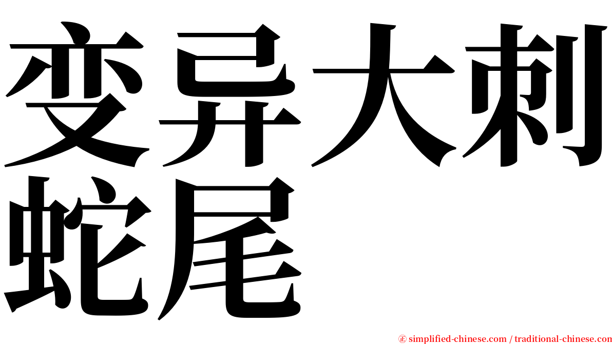 变异大刺蛇尾 serif font